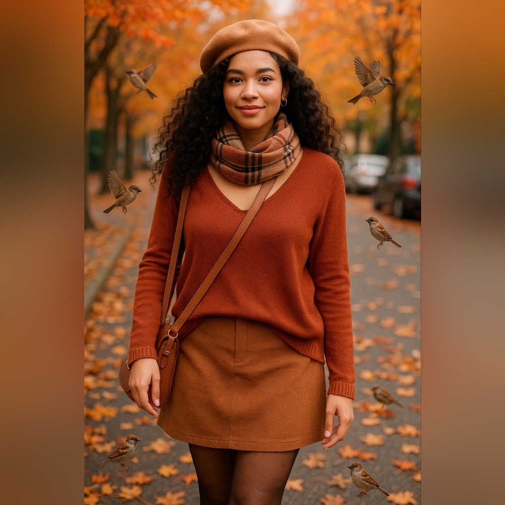 Old Navy Rust Knit V Neck Sweater XXL Preppy Fall Cozy Textured Pullover